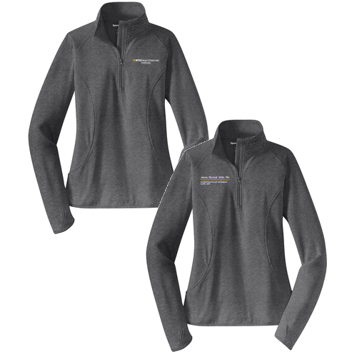 Sport Tek Ladies Sport Wick Stretch Half Zip Pullover -- Charcoal Grey