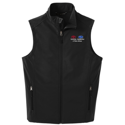 Port Authority Core Soft Shell Vest -- Black, Dual Logo