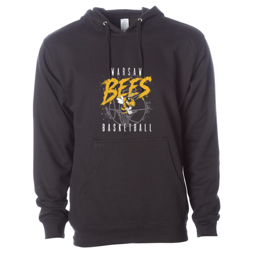 Warsaw Bees Independent Trading Midweight Hooded Sweatshirt -- Black