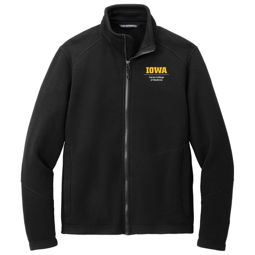 Embroidered Port Authority Arc Sweater Fleece Jacket -- Deep Black