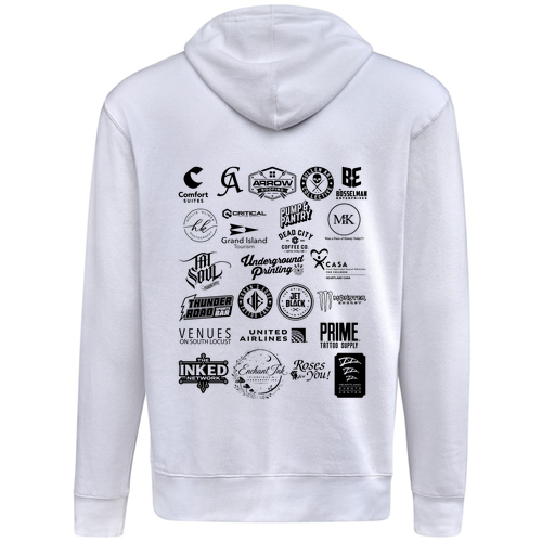 Blackwork Adult Hooded Sweatshirt -- White