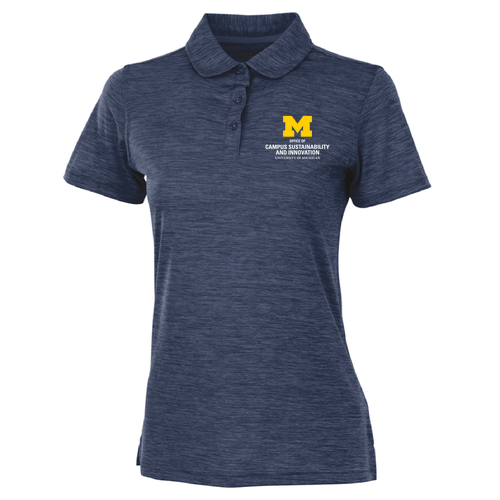 Ladies Charles River Space Dye Performance Polo -- Navy, $41