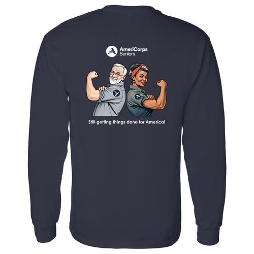 Gildan Heavy Cotton Longsleeve Basic T-Shirt -- Navy