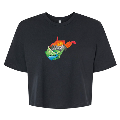 Bella+Canvas Womens Jersey Cropped Tee -- Black