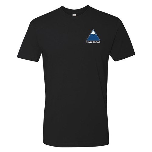 Sugarloaf Logo 2 Blue and White Ink -- Short Sleeve Black