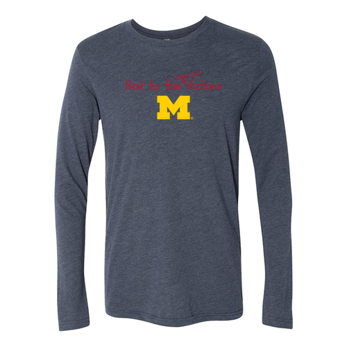 Mens/Unisex Next Level Soft Fitted Triblend Long Sleeve Tee -- Vintage Navy