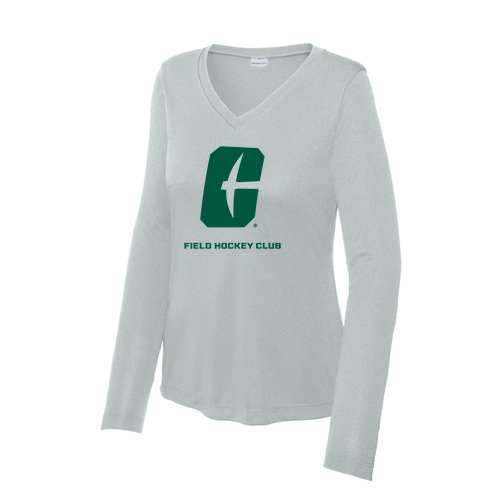 Sport Tek Ladies Long Sleeve Posicharge Competitor V Neck -- Silver