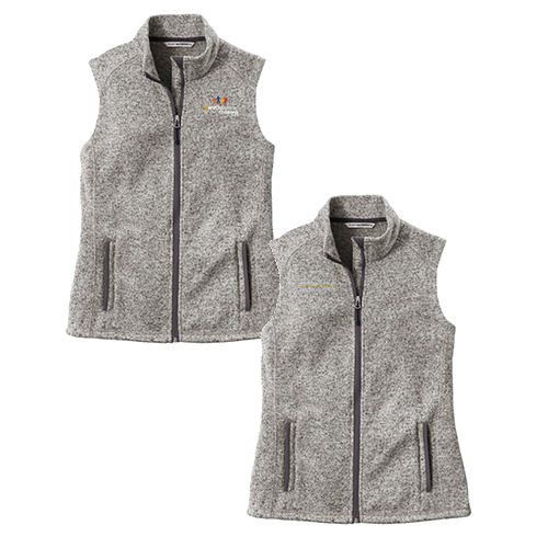 Port Authority Ladies Sweater Fleece Vest -- Grey Heather