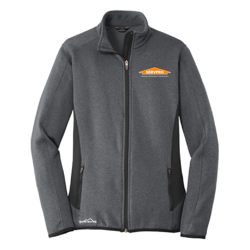 Eddie Bauer Ladies Full Zip Heather Stretch Fleece Jacket -- Dark Charcoal Heather