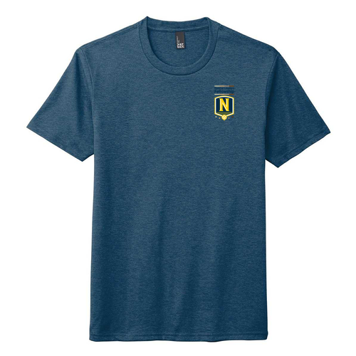 District Made Mens Perfect Tri Crew Tee -- Heathered Neptune Blue