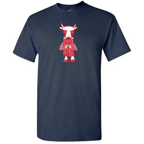 Wisconsin Track Cow T-shirt — Navy