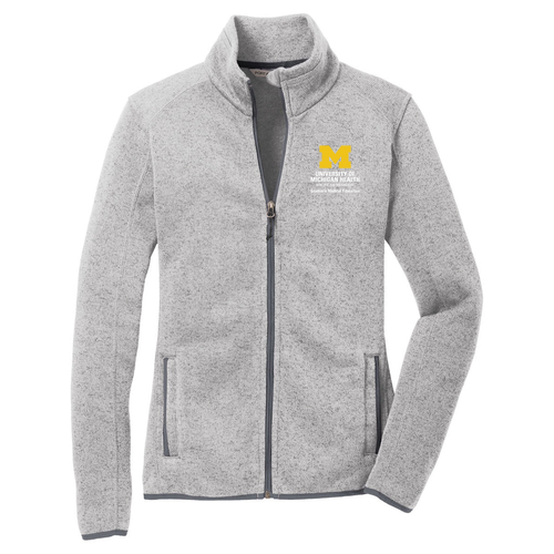 Port Authority Ladies Sweater Fleece Jacket -- Grey Heather