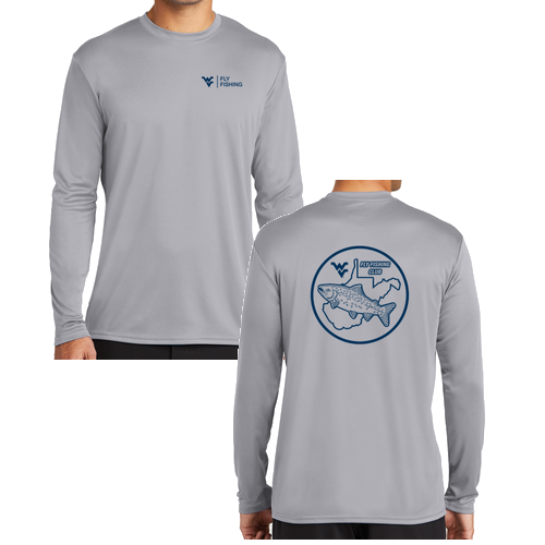Port and Company Long Sleeve Performance Tee -- Silver