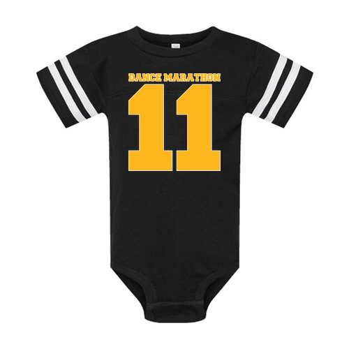 Rabbit Skins Infant Football Fine Jersey Bodysuit -- Black/ White