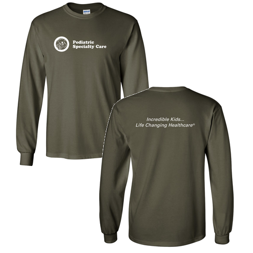 Longsleeve Basic T-Shirt (w/ Back Print) -- Military Green