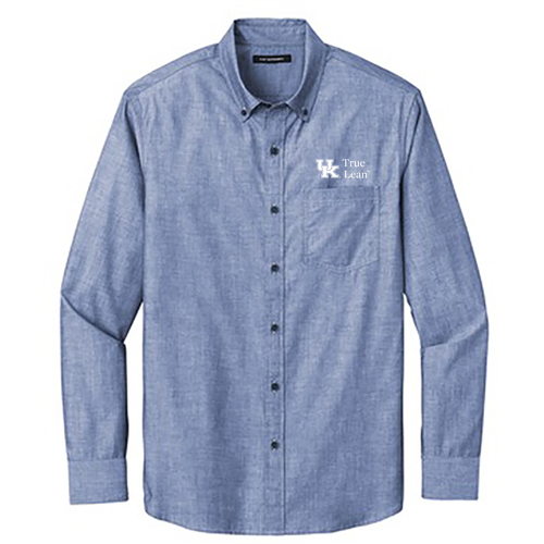 Port Authority Long Sleeve Chambray Easy Care Shirt W382 -- Moonlight Blue