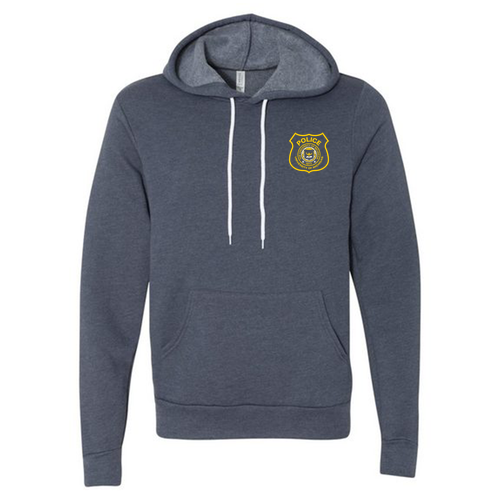 Bella Canvas Soft Sponge Fleece Hoodie -- Heather Navy, Badge Logo