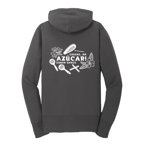 Port and Company Ladies Core Fleece Full Zip Hooded Sweatshirt -- Charcoal