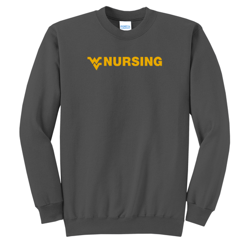 Topographic Map Port and Company Classic Crewneck Sweatshirt -- Charcoal