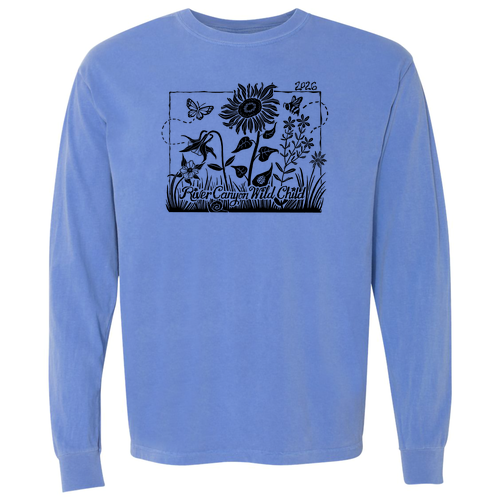 Comfort Colors Unisex Garment-Dyed Heavyweight Long Sleeve T-Shirt -- Flo Blue