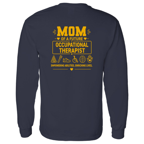 Gildan Heavy Cotton Longsleeve Basic T-Shirt -- Navy MOM Design