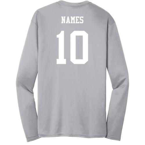 Port and Company Long Sleeve Performance Tee -- Silver