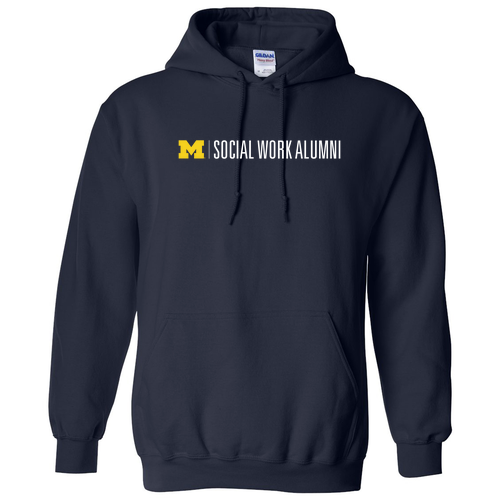 Gildan Heavy Blend Hooded Sweatshirt -- Navy, Alumni Logo
