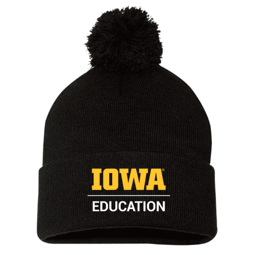 Sportsman Pom Pom Knit Hat -- Black