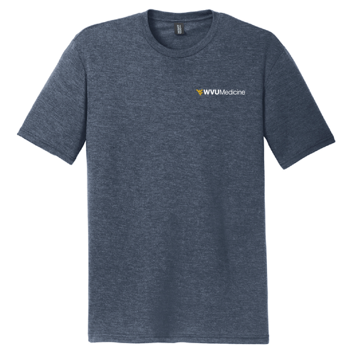 Screen Printed District Made Perfect Tri Crew Tee -- Navy Frost