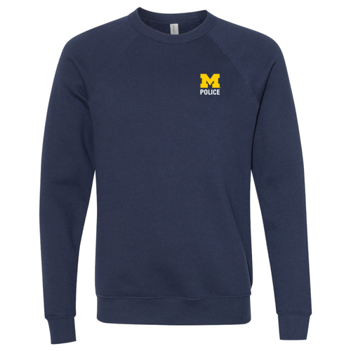 M Police Mens/Unisex Bella Canvas Sponge Fleece Raglan Sweatshirt -- Navy