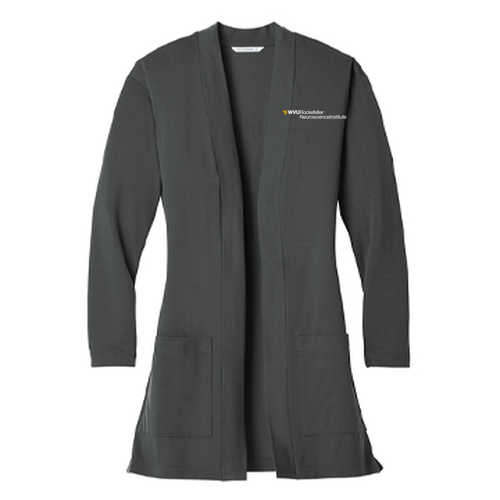 Port Authority Ladies Concept Long Pocket Cardigan -- Grey Smoke