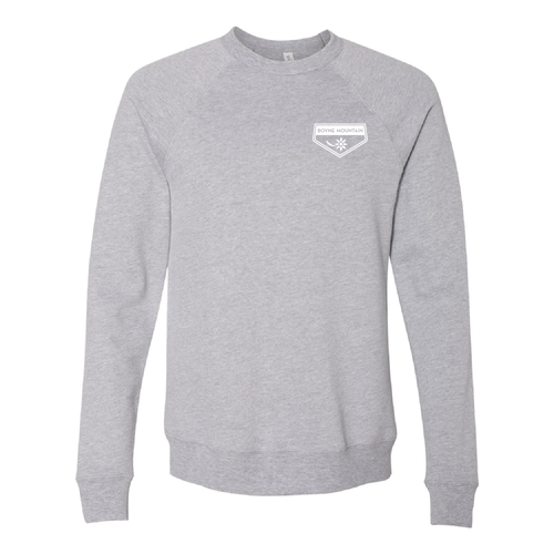 Boyne Mountain Logo 2 White Ink -- Crewneck Sweatshirt Athletic Heather