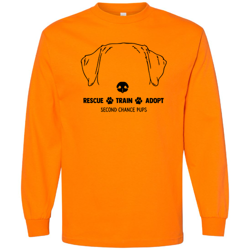American Apparel Heavyweight Cotton Unisex Long Sleeve T-Shirt -- Orange