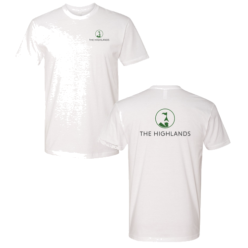 The Highlands Logo 2 Green Ink -- Short Sleeve White