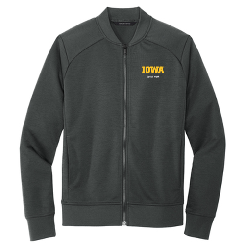 Embroidered Mercer+Mettle Double-Knit Bomber -- Anchor Grey