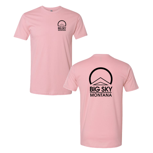 Big Sky Montana Logo 2 Black Ink -- Short Sleeve Light Pink