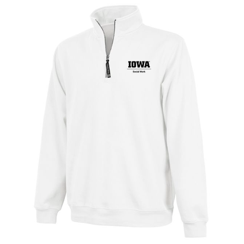 Embroidered Charles River Crosswind Quarter Zip Sweatshirt -- White