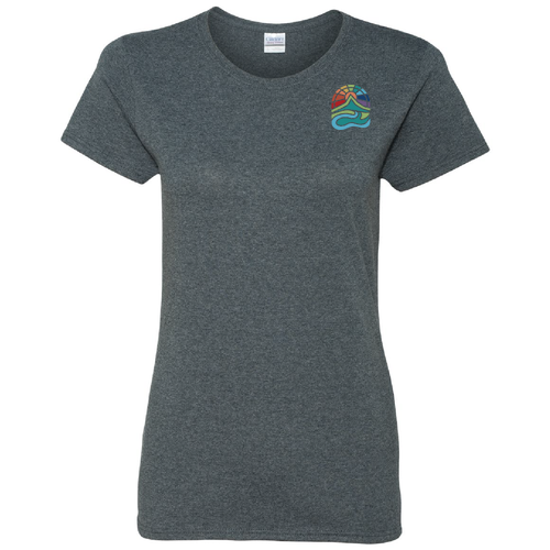 Gildan Heavy Cotton Women's T-Shirt Front & Back -- Dark Heather