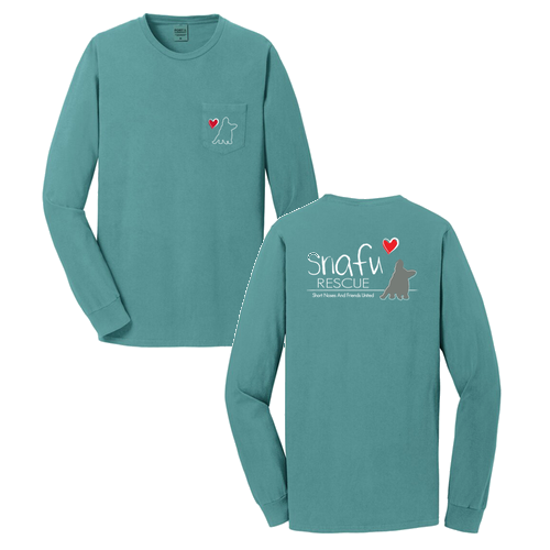 Port & Company Pigment Dyed Long Sleeve Pocket Tee -- Peacock