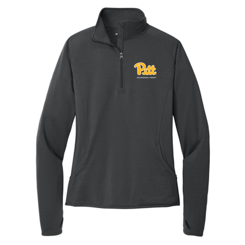 Sport Tek Ladies Sport Wick Stretch Half Zip Pullover -- Charcoal Grey