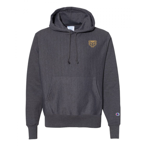 Champion Heavyweight Reverse Weave Hooded Sweatshirt Charcoal Heather Logo only