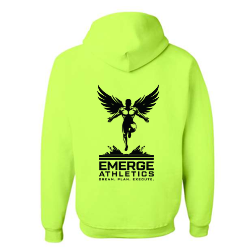 Jerzees 8 oz 50/50 Nublend Adult Hooded Sweatshirt -- Safety Green