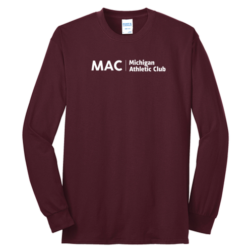Port and Company Long Sleeve 50/50 T Shirt -- Athletic Maroon
