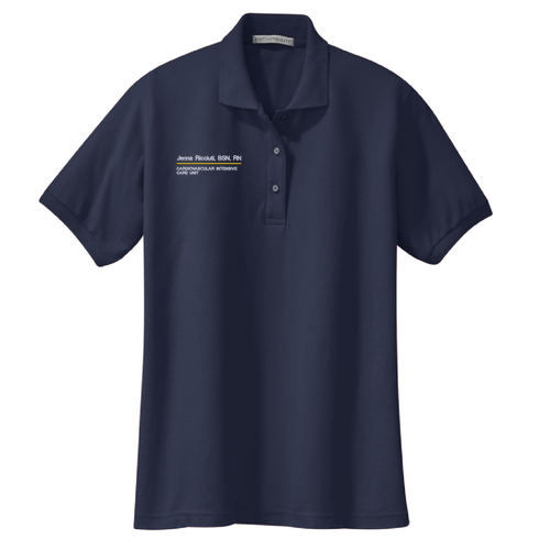Port Authority Ladies Silk Touch Sport Shirt. -- Navy