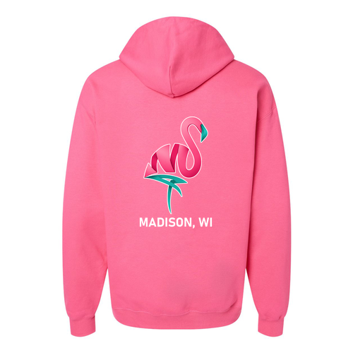 Gildan Adult Softstyle Fleece Pullover Hooded Sweatshirt -- Pink Lemonade  Left Chest Design