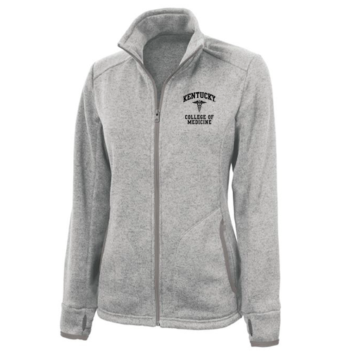 Charles River Ladies Heathered Fleece Jacket -- Light Grey Heather