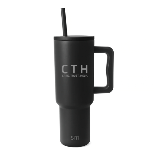 Simple Modern Trek Tumbler 40 oz- Laser Engraved -- Midnight Black, 10 Points