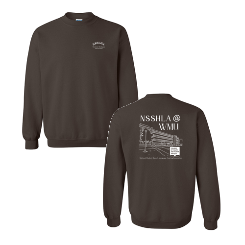 NSSLHA @ WMU Gildan Heavy Blend Crew Neck Sweatshirt -- Dark Chocolate