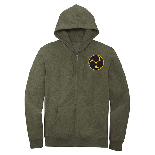 District V.I.T. Fleece Heathered Olive Full-Zip Hoodie