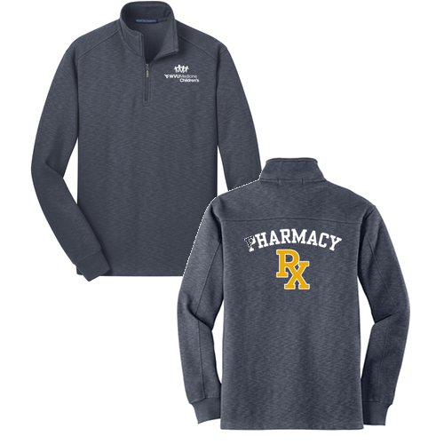 Port Authority Slub Fleece Quarter Zip Pullover -- Slate Grey